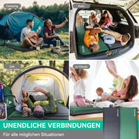HIKENTURE Önfelfújó Kempingmatrac 10 cm Vastag, Memóriahabos Túramatrac Kültéri Alváshoz, Sátrazáshoz, Túrázáshoz, Utazáshoz - Sötétzöld, 19 6