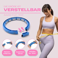 WELLRELAXX Okos Hula Hoop Csendes Súlygolyóval - 113 cm Átmérő Felnőtt Fitness Karika Fogyókúrás Övvel Kék 4