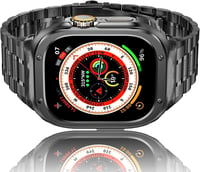 Apple Watch Ultra 49mm Robusztus Fém Szíj Tokkal - Szürke 1