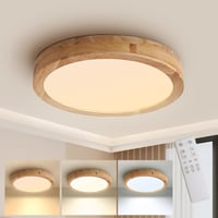 Baerolc 40 cm Fa LED Mennyezeti Lámpa Távirányítóval - Szabályozható Fényerő, 3000K-6000K Kerek Világítás Hálószobába, Irodába, Konyhába 1