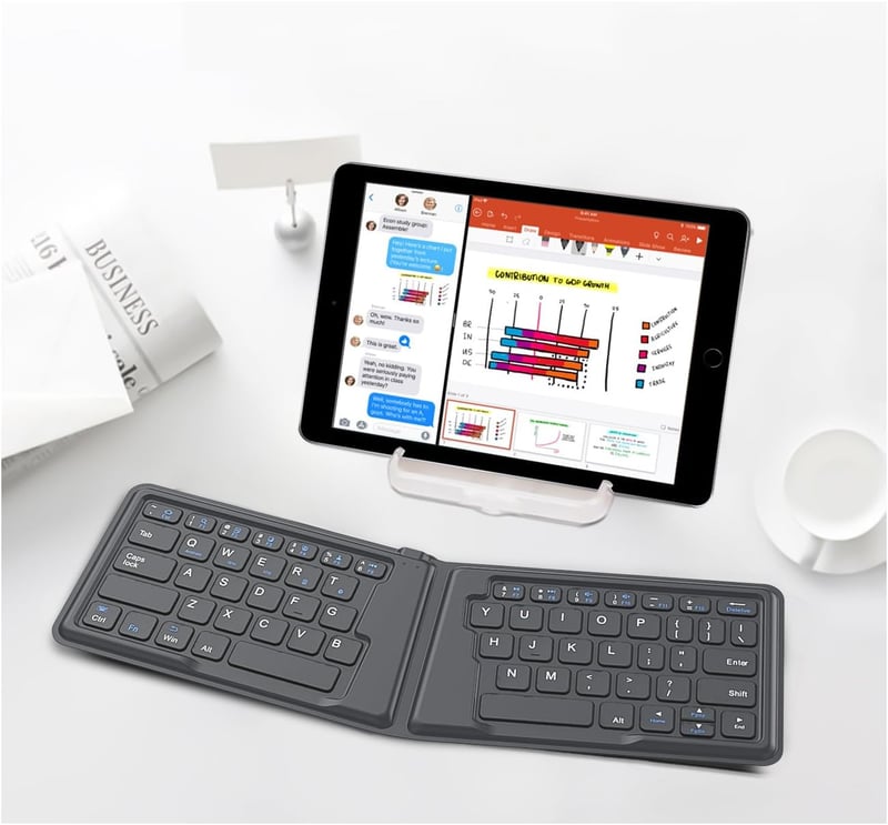 MoKo Összehajtható Bluetooth angol Billentyűzet - Univerzális, Vezeték Nélküli, Újratölthető, Ultravékony, Ergonomikus - iOS, Android, Windows 