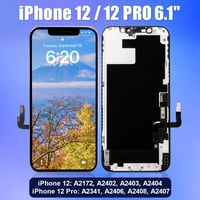 Brinonac iPhone 12/12 Pro Kijelző Cserecsomag, 6.1" Full HD LCD Érintőképernyő, Szerelőkészlettel és Edzett Üveg Védőfóliával 2