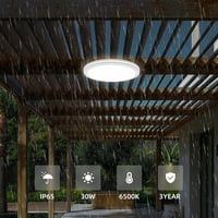 Liper 30W LED mennyezeti lámpa, hidegfehér, vízálló, IP65, kerek, 25,5cm 2