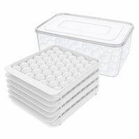 Forma na ľadové kocky Miaowoof s viečkom a nádobou, 2,5 cm okrúhle kocky ľadu, 99 ks, bez BPA — 5 ks zásobníkov na ľad (stav: pozri 2. obrázok) 1