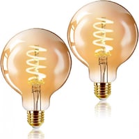 EXTRASTAR Edison LED Izzó 2db, G125 6W E27 Meleg Fényű Rétro Gömb 1
