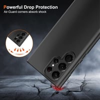 Samsung Galaxy S22 Ultra Matt Fekete Ütésálló Szilikon Tok Kameravédővel 6