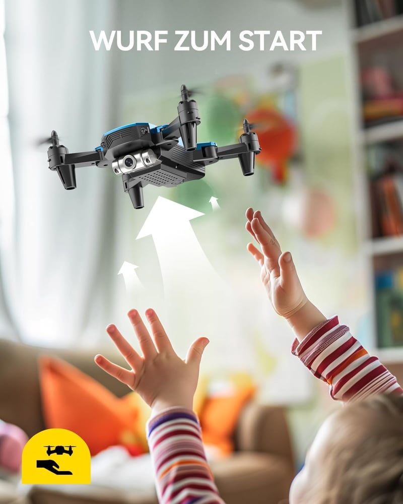 DEERC D20 Gyerek Drón 720P Kamerával, Mobiltelefon Irányítás, Magasságtartás, Fejnélküli Mód, 3D Flip Funkció, Kezdőknek Ajánlott Quadcopter