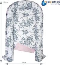 Medi Partners Baba Fészek Szett 100x60 cm - 5 részes, Kivehető Betéttel, Takaróval, Újszülötteknek, 100% Pamut, Bogyó-Rózsaszín Plüss 4