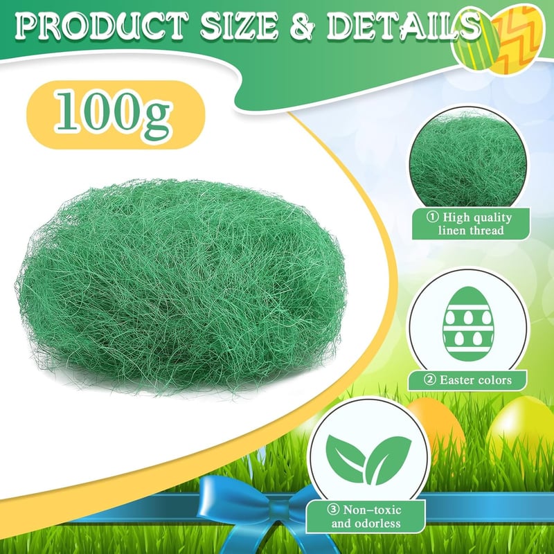 Shappy 100g Zöld Műfű Húsvéti Kosár Dekoráció és Tojásdíszítő Kellék