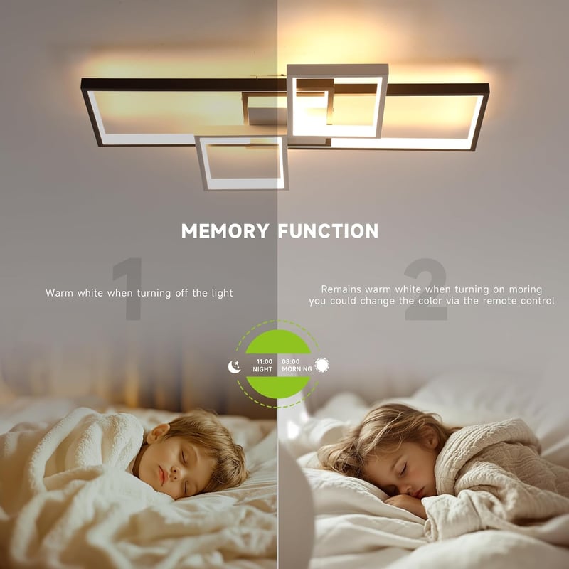 OTREN LED Mennyezeti Lámpa 65 cm, Fényerőszabályozható, Memória Funkcióval és Távirányítóval - Nappali, Étkező, Konyha, Iroda Világítás 52W