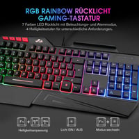Rii RK202 Gaming Billentyűzet, RGB Háttérvilágítású USB Gamer Klaviatúra 19 Anti-Ghosting Funkcióval, PC/Laptop/PS4/Xbox One Kompatibilis - B086DC4MRL 3