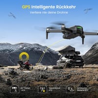 DEERC D10 Összecsukható Drón 2K HD Kamerával - FPV Élő Videó, Gesztus Vezérlés, Szelfi Mód, Magasságtartás, Kezdőknek, 2 Akkumulátorral és H 14