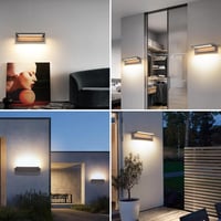KUKAK 36W LED Kültéri Fali Lámpa, IP65 Vízálló, 3000K Meleg Fehér, 350° Forgatható Panel, Alumínium, Sötétszürke - Kerthez, Teraszhoz, Erkél 15