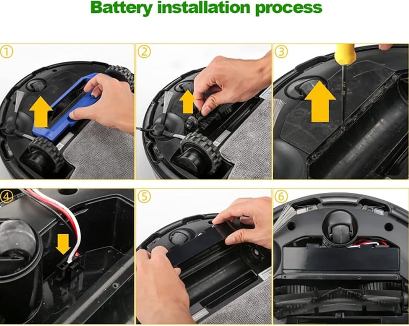 CITYORK 6200 mAh Li-Ion Akkumulátor Xiaomi Mop 2S/Pro/P Robotporszívókhoz - Csereakkumulátor STYTJ02YM/XMSTJQR2S Modellekhez, 1 Órás Gyorstö