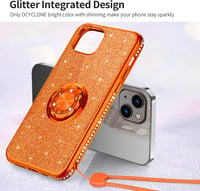 iPhone 13 Rosegold Csillogó Glitteres Gyűrűs Ütésálló Tok 5
