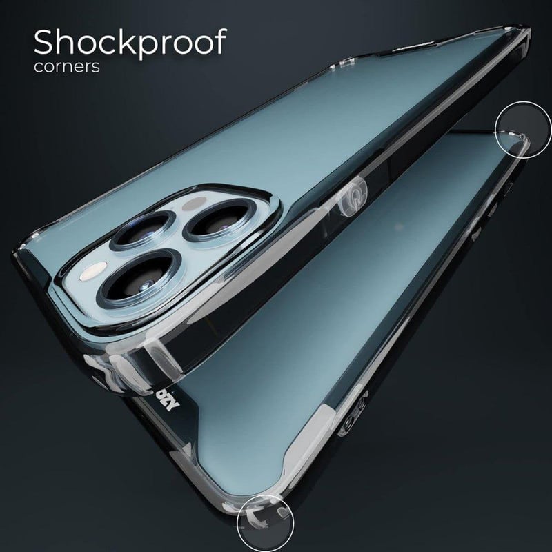 iPhone 13 Pro Max Átlátszó Védőtok Fekete Kerettel
