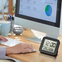 Sharplace Digitális Fürdőszobai Óra Hőmérővel és Páratartalom Mérővel - Black 11