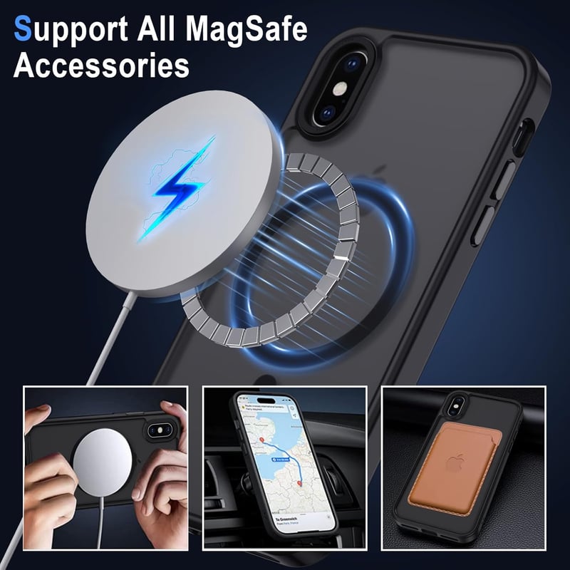 iPhone X/XS MagSafe-kompatibilis matt fekete védőtok - XTCASE