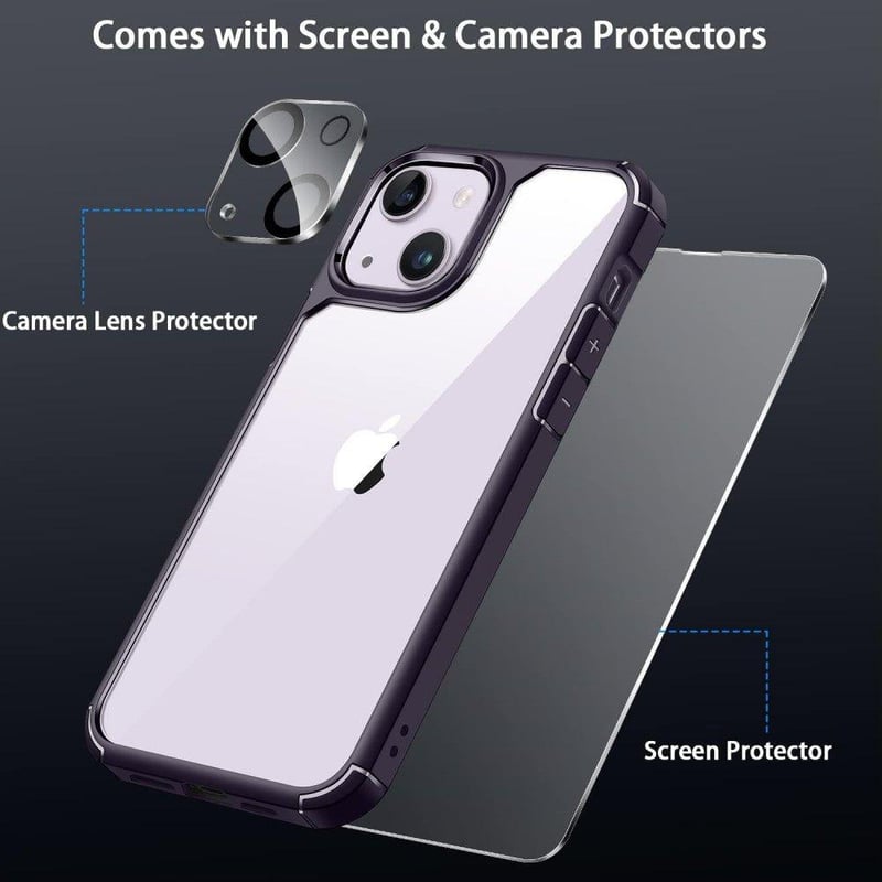 iPhone 14 Plus Védőtok Kék Szett: Tok, Képernyő- és Kameravédő