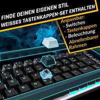 KLIM Shift 60% Mechanikus Billentyűzet - Vezeték Nélküli, Hotswap, Gamer - 2.4 GHz & Bluetooth TKL - PC, PS4, PS5, Mac Kompatibilis - QWERTZ 3