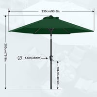 MasterCanopy 230 cm-es sötétzöld napernyő teraszra és kertbe 5