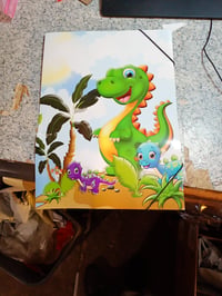 HERMA mapa za spremanje A3 s uzorkom dinosaura i elastičnom trakom za djecu, kartonska — nabori na proizvodu (stanje: vidi 2. sliku) 3