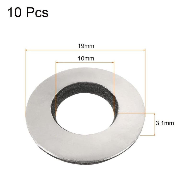 Nitril gumi tömítés M10-es, 10db - Szénacél alátét 19x10x3.1mm