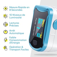 Easy@Home Pulzoximéter - Kék, Forgatható OLED Kijelzővel, Véroxigénszint és Pulzusmérő 2
