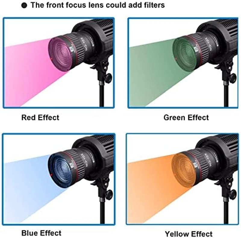 Godox SL-60W kompatibilis Hersmay NG-10X Fresnel lencse adapter, 10-40° fókusz, 5x fényerő