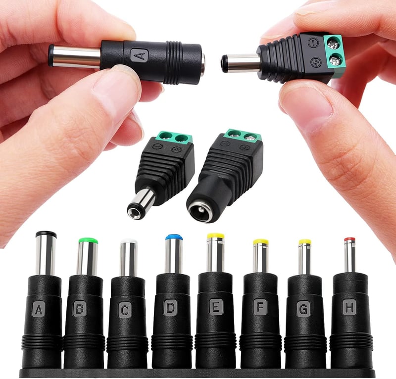 KUOQIY 8 az 1-ben Univerzális DC Tápegység Adapter 5.5x2.1mm - Laptop Átalakító HP Dell ASUS Lenovo Acer Készülékekhez