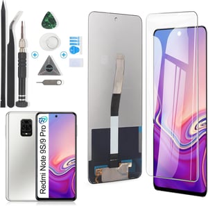 RongZy LCD Kijelző és Érintőképernyő Xiaomi Redmi Note 9S/9 Pro Telefonokhoz - Fekete Csereképernyő Szerelőkészlettel