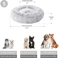 Love's Cabin 50cm-es Kerek Plüss Macska- és Kutyaágy - Mosható Donut Fekhely Csúszásgátlóval 7