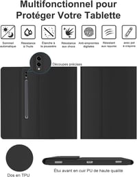 FOGARI Bluetooth Billentyűzet Samsung Galaxy Tab S9 Plus/S8 Plus/S7 FE/S7 Plus Tablethez - Fekete AZERTY Mágneses Védőtok 12,4" Készülékekhe 3