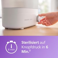 Philips Avent SCF293/00 Prémium Elektromos Sterilizáló és Szárító - 99,9% Baktériumölő, Vegyszermentes, 6 Cumisüveg Kapacitás 3