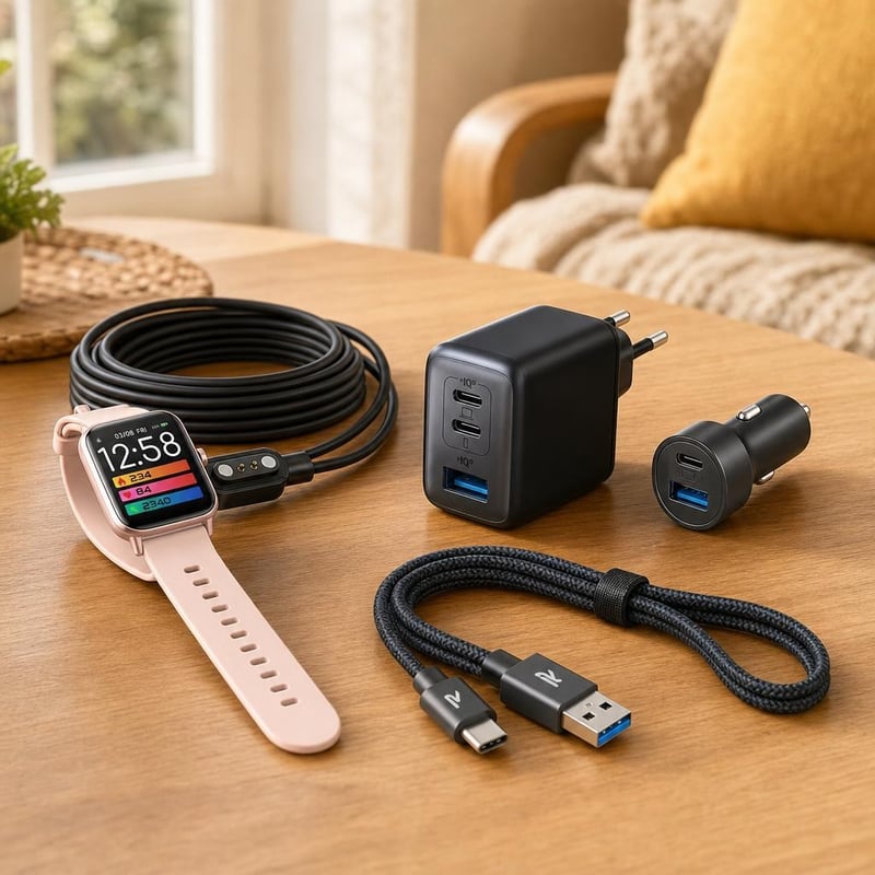 Nabíjací set: 3,3m kábel pre Loddery IDW19 + 65W nabíjačka + USB-C kábel + 30W autonabíjačka