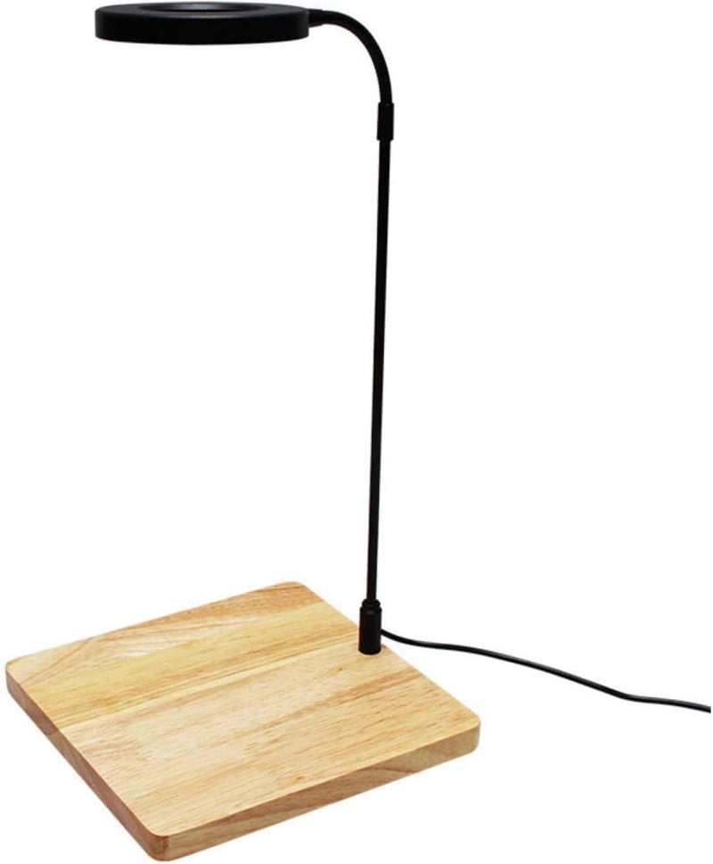 DELITLS USB-s LED Akvárium Lámpa, 10W Teljes Spektrumú, Bambusz Talppal, Nano Akváriumokhoz és Növényekhez