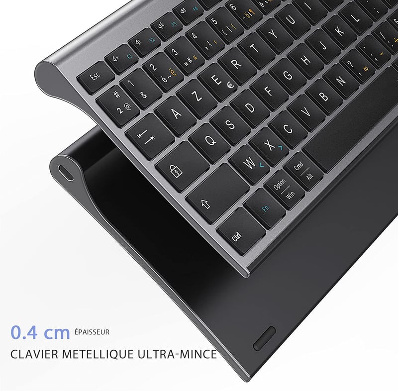 seenda Ultravékony Bluetooth Billentyűzet 3 Csatornával - Újratölthető, Többeszközös Kompatibilitás PC, Tablet, Telefon, iPad Készülékekhez 