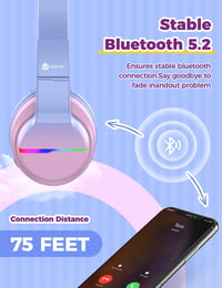 iClever LED-es Bluetooth Gyerek Fejhallgató, 94dB Hangerőkorlát, 55 Órás Üzemidő 5