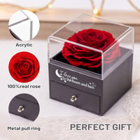 Örök Rózsa Ajándékszett - Valódi Rózsaszirom Holdformában "I Love You" Nyaklánccal, Szerelmi Ajándék Nőknek 7