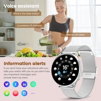 elfofle Női Okosóra Telefonálással, 1,39" HD Érintőkijelző, Ezüst, IP67 Vízálló, 120 Sport Mód, Pulzusmérő, iOS/Android 7