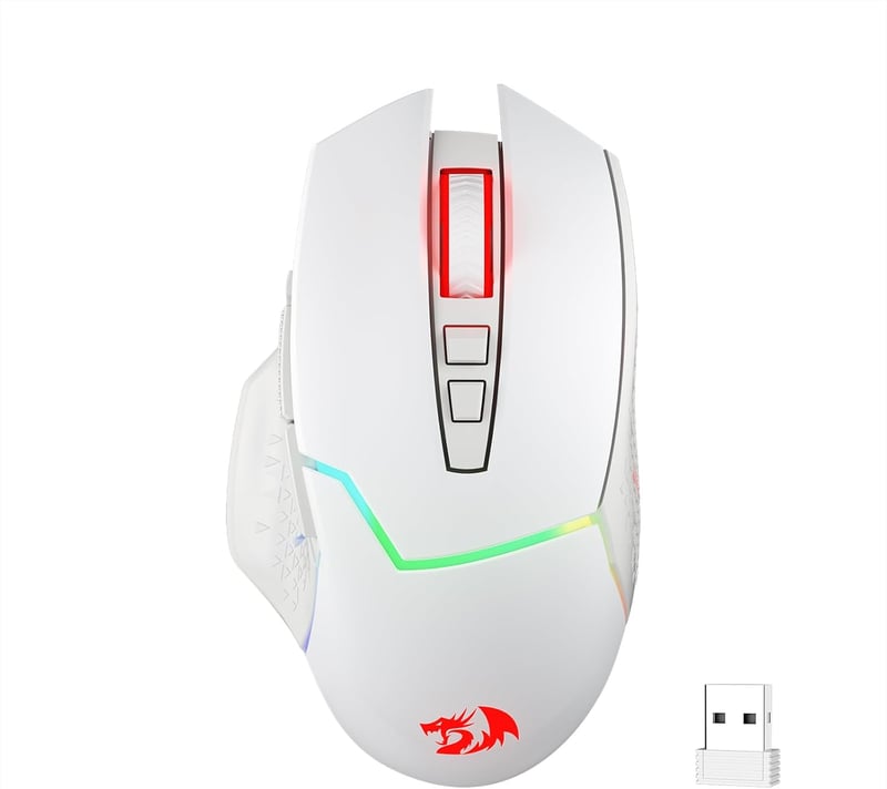 Redragon M690 PRO Vezeték nélküli Fehér Gamer Egér 8000 DPI 8 Makrógombbal