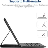 Samsung Galaxy Tab A9+ 11" EasyAcc levehető olasz billentyűzetes tok, védőfóliával és tolltartóval - fekete 5