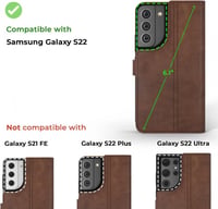 Samsung Galaxy S22 valódi bőr pénztárca tok, állvánnyal - barna 2