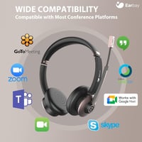 Earbay Bluetooth Headset Mikrofonnal - Zajszűrős, USB-s Vezeték Nélküli Fejhallgató PC-hez, Rózsaarany 5