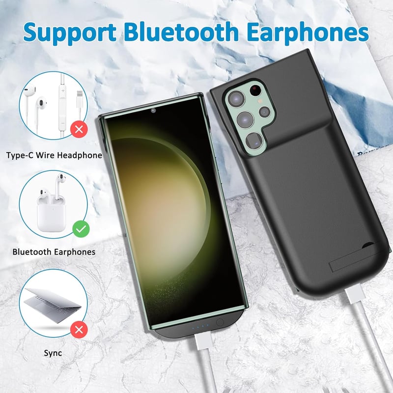 Samsung Galaxy S23 Ultra 6000mAh akkumulátoros tok állvánnyal