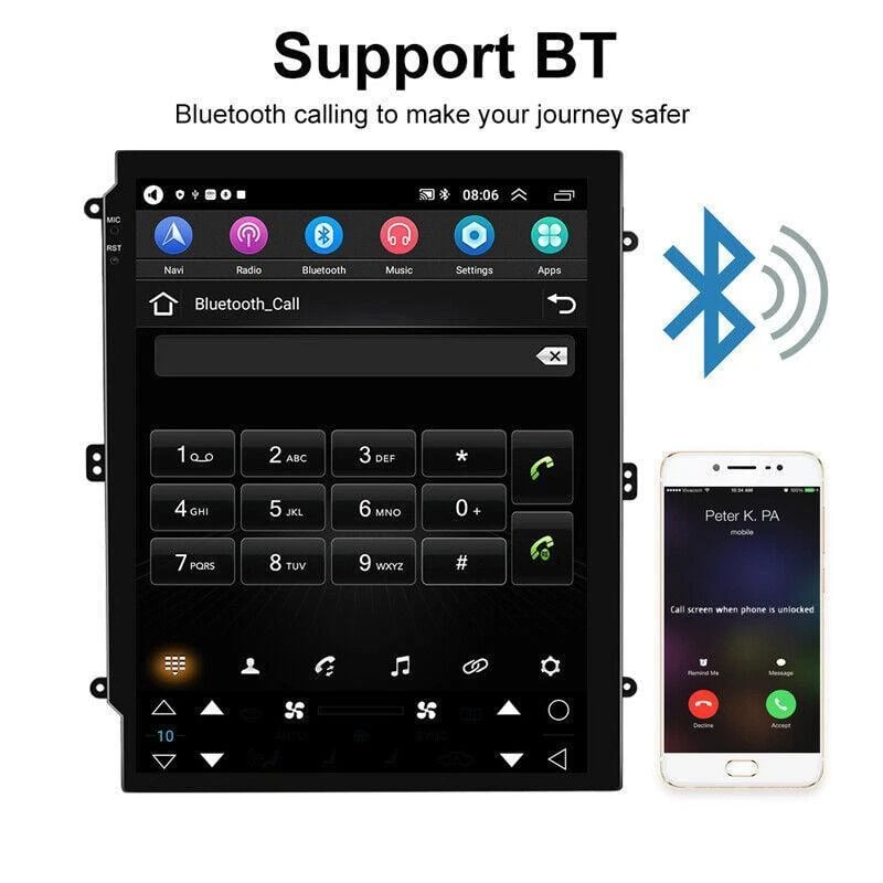 9.7" Android 13 Autórádió CarPlay GPS Navigáció WiFi Bluetooth Quad-core