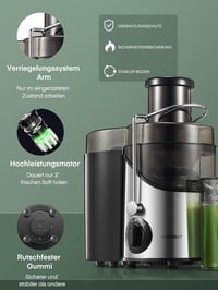HOUSNAT 800W Centrifugális Gyümölcs és Zöldség Turmixgép 3 Fokozat Rozsdamentes Acél 5