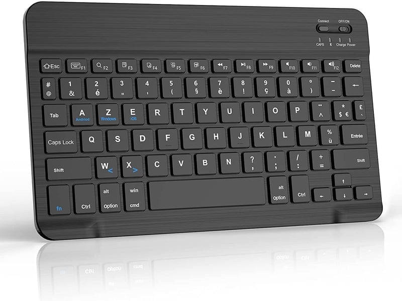 SENGBIRCH Vezeték Nélküli Bluetooth Billentyűzet AZERTY Francia Kiosztással - Ultravékony, iOS, iPad, Android, Samsung, Xiaomi Kompatibilis,