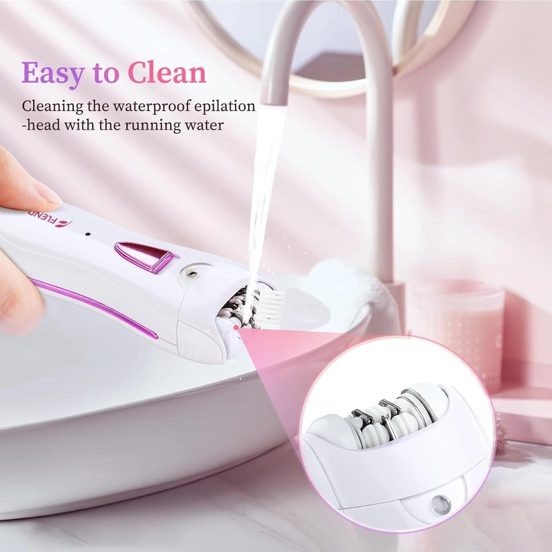 bubbacare Női Epilátor - Arcszőrzet és Testszőr Eltávolító LED Világítással, Újratölthető Elektromos Szőrtelenítő Szemöldök Trimmerrel Arcra