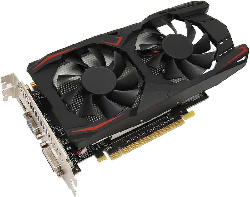 ASHATA GTX1050Ti 4GB DDR5 128Bit Gamer Videokártya Kettős Ventilátorral - PC Számítógéphez VGA/DVI/HDMI Csatlakozással